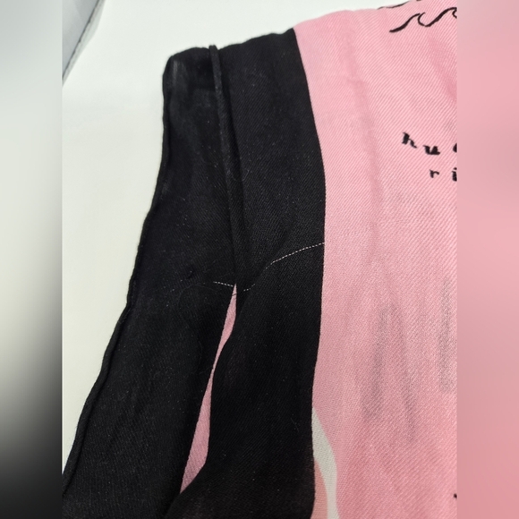 KATE SPADE NEW YORK MANHATTAN MAP OBLONG SCARF PINK & BLACK WOMEN OS *FLAWED* - Picture 7 of 16